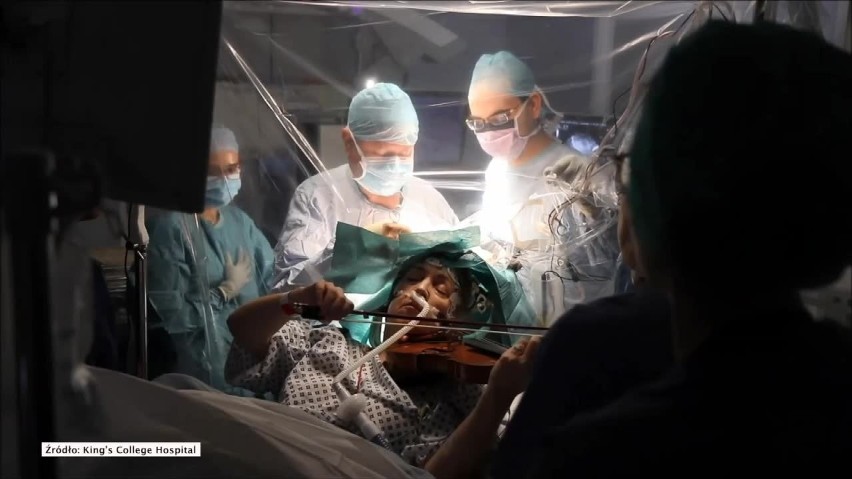 Pacjentka grała na skrzypcach w trakcie operacji usuwania guza mózgu. Szpital opublikował nagranie!