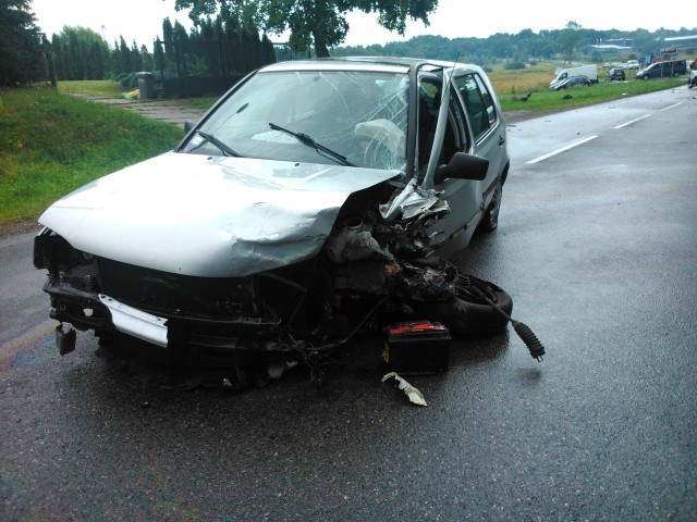 Wypadek trzech aut na trasie Bruskowo-Słupsk.