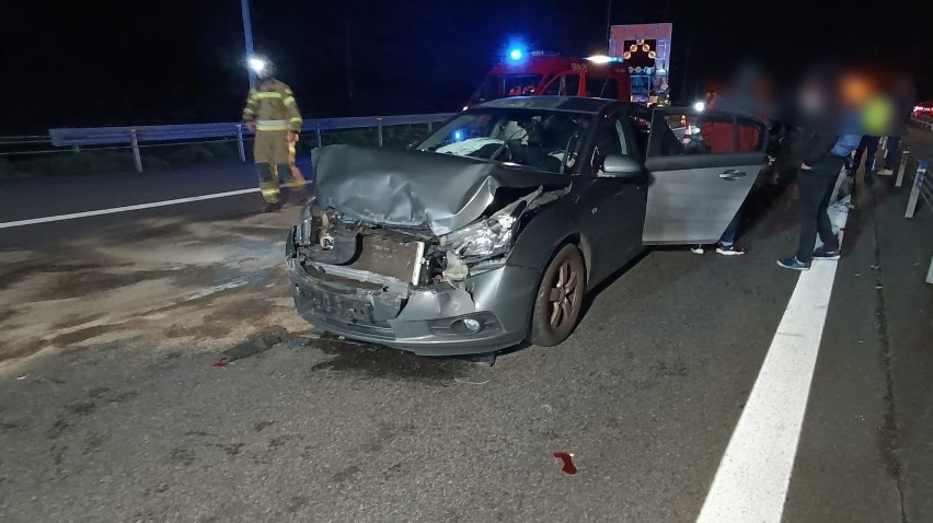Wypadek na autostradzie A4 pod Krakowem. Zderzyły się trzy samochody są osoby ranne