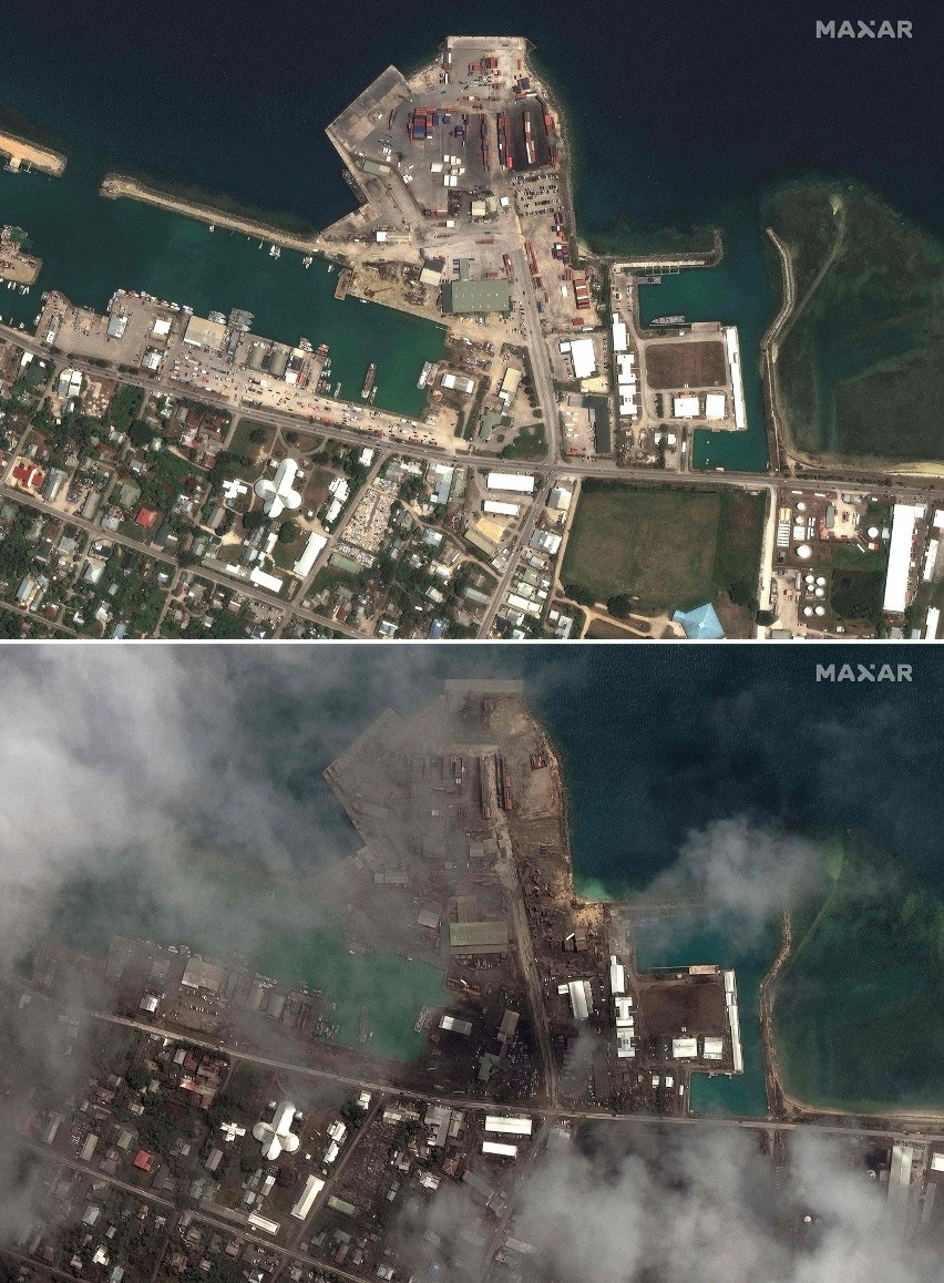 Wyspy Tonga: Wybuch podwodnego wulkanu pokazał swoją niszczycielską siłę