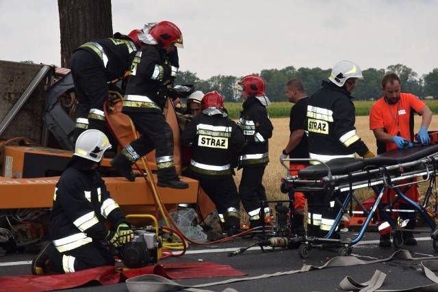 Do groźnego wypadku doszło w środę pod Gnieznem. Na krajowej "piątce", na wysokości Modliszewa, auto zjechało na przeciwny pas ruchu i uderzyło w drzewo.