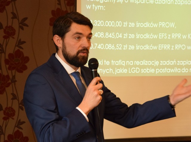 Marcin Pilarski, prezes LGD Vistula Terra Culmensis mówił o wspieraniu rozwoju przedsiębiorczości przez to stowarzyszenie