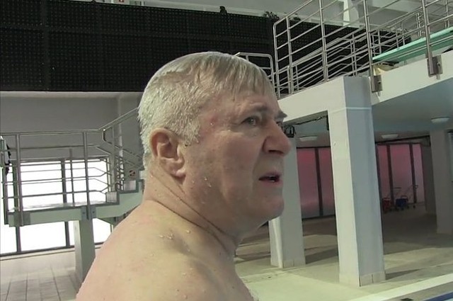 Włodzimierz Matuszak na treningu do "Celebrity Splash" (fot. Polsat)