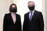 Prezydent Andrzej Duda spotkał się z liderką białoruskiej opozycji Swiatłaną Cichanouską