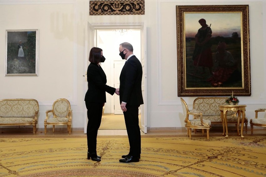 Prezydent Andrzej Duda spotkał się z liderką białoruskiej opozycji Swiatłaną Cichanouską