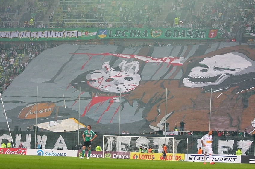Kibice na meczu Lechia Gdańsk - Legia Warszawa