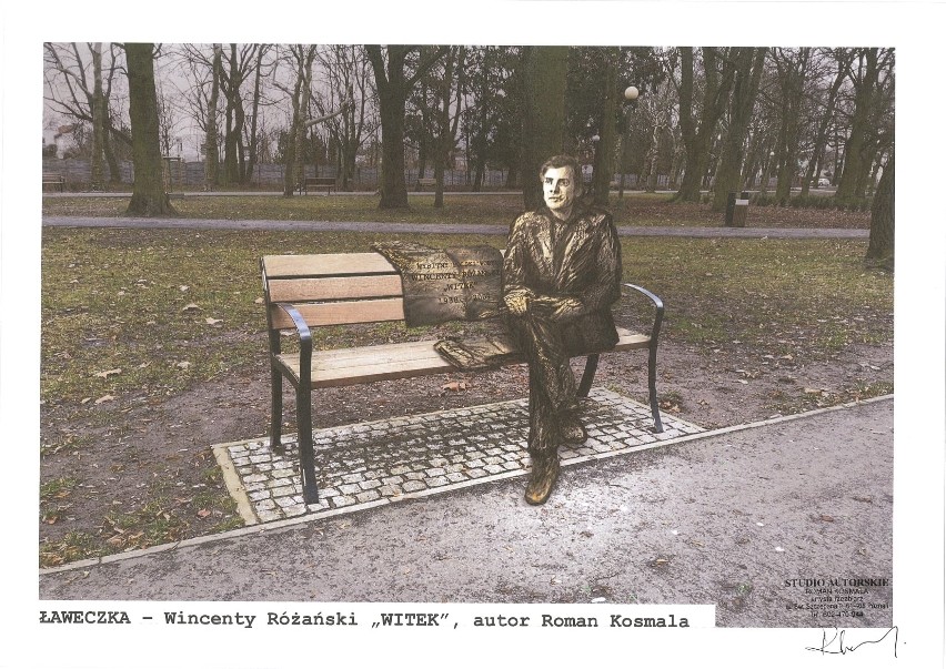Model ławeczki Wincentego Różańskiego, która stanie w Parku...
