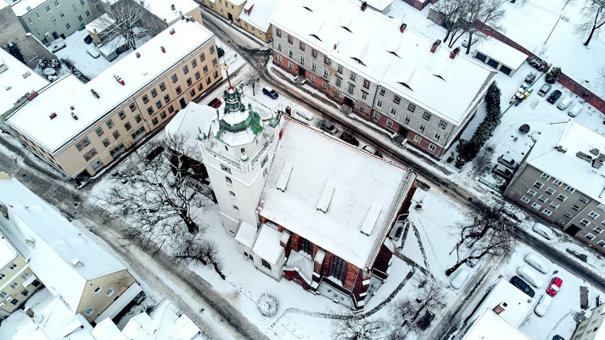 Kluczbork w zimowej scenerii