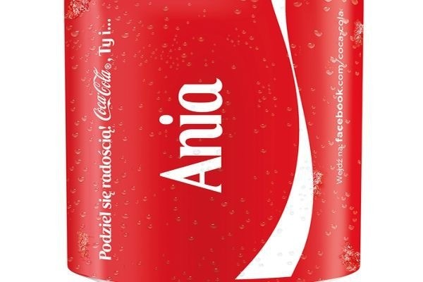 Na puszkach Coca-Coli są m.in. najpopularniejsze polskie imiona
