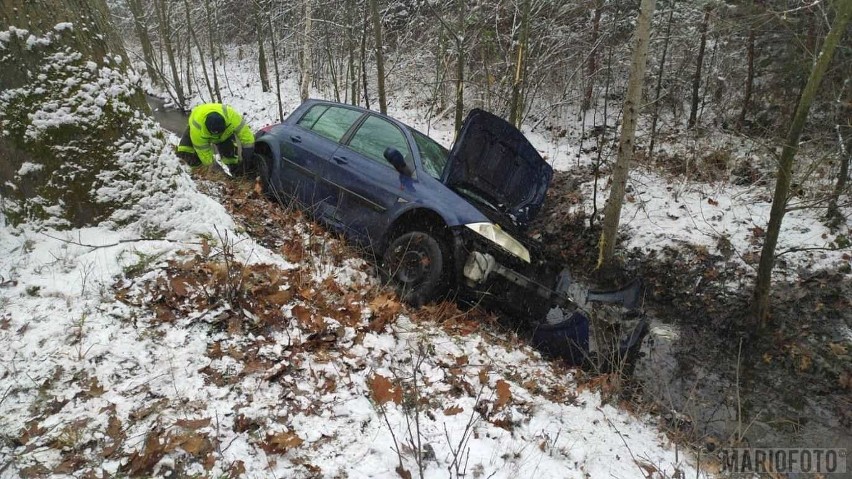 Dwa samochody marki Renault wypadły z drogi na trasie...