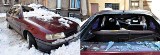 Śnieg zsunął się z dachu i uszkodził samochód (zdjęcia, video)