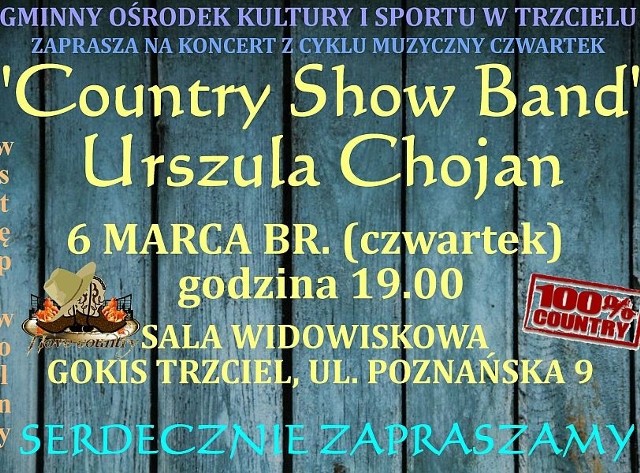 W czwartek w Trzcielu wystąpi Urszula Chojan. Usłyszymy przeboje country. 