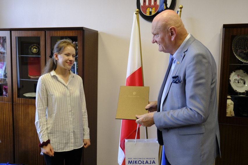 Prezydent Michał Zaleski spotkał się z laureatką "Matury na...