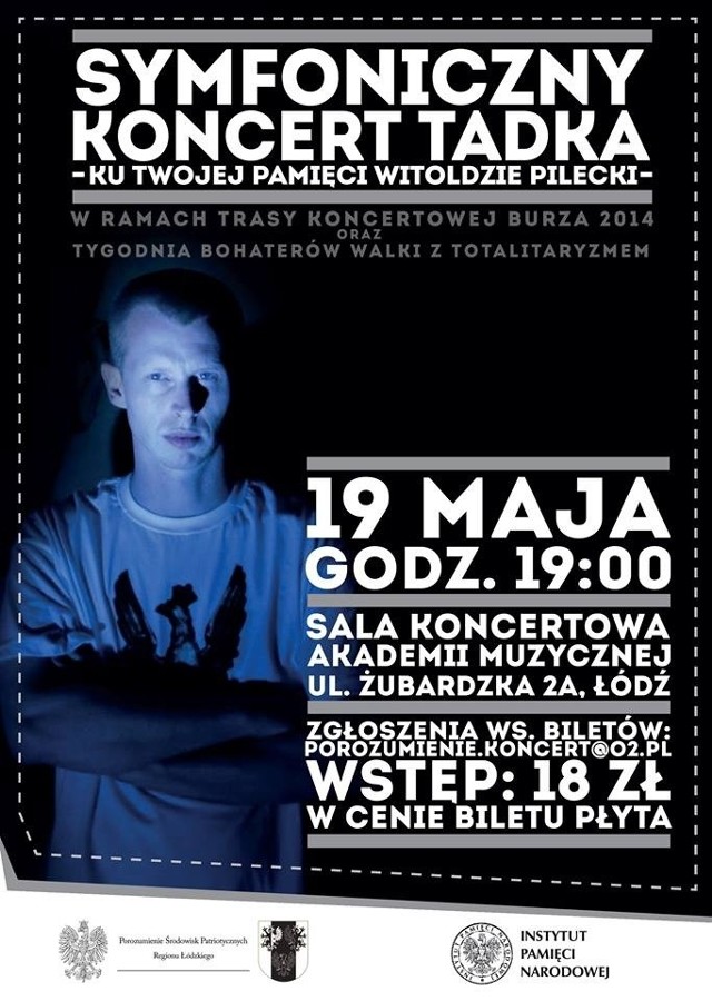 Plakat promujący koncert Tadka w Łodzi