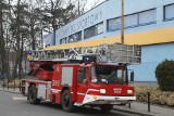 Straż pożarna na Uniwersytecie Wrocławskim. A trening piłki ręcznej trwa