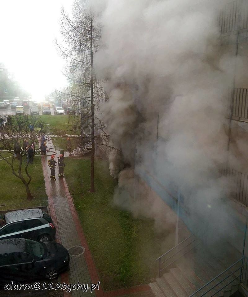 Pożar przy ulicy Rodakowskiego w Tychach