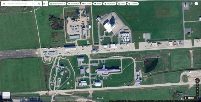 Tarcza w Redzikowie widoczna na zdjęciu satelitarnym Google Maps