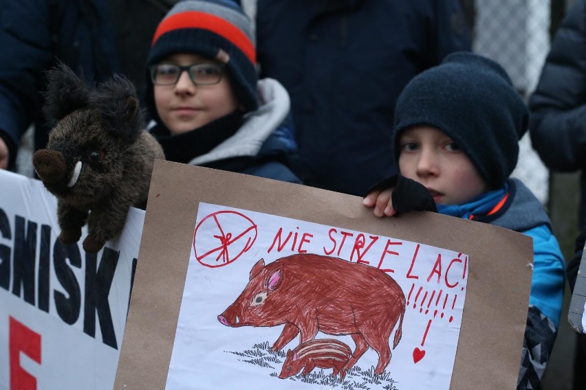 Protest przeciwko polowaniom na dziki