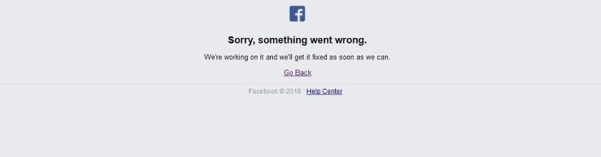 Awaria najpopularniejszego portalu społecznościowego - facebook nie działa