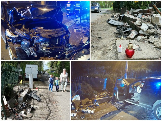 Płot, w który autem wjechała 37-latka, jest kompletnie roztrzaskany. Można tylko sobie wyobrazić z jaką siłą auto uderzyło w 15-latkę. Na miejscu mieszkańcy wczoraj zaczęli ustawiać znicze