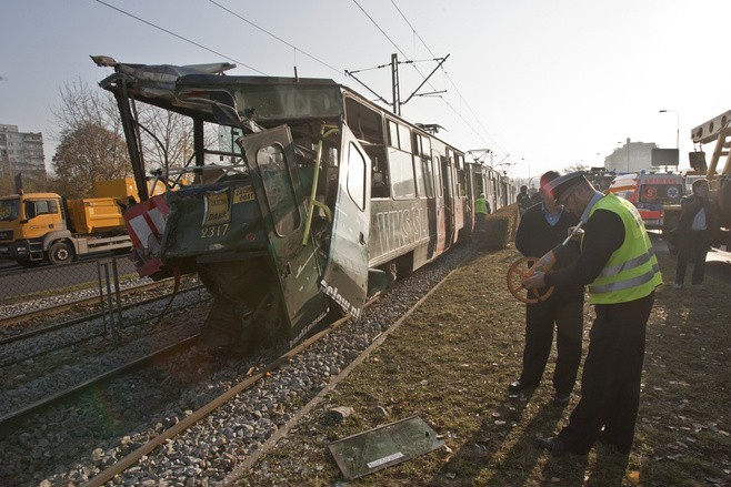 Wypadek tramwajów na Legnickiej, Wrocław, listopad 2011