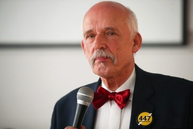 Janusz Korwin - Mikke, prezes partii KORWiN, na spotkaniu w Stalowej Woli zapowiedział koniec Unii Europejskiej