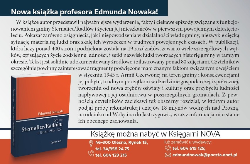Prof. Edmund Nowak wydał kolejną książkę o historii...