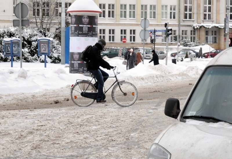 Po silnych mrozach znowu śnieg - zobacz Toruń