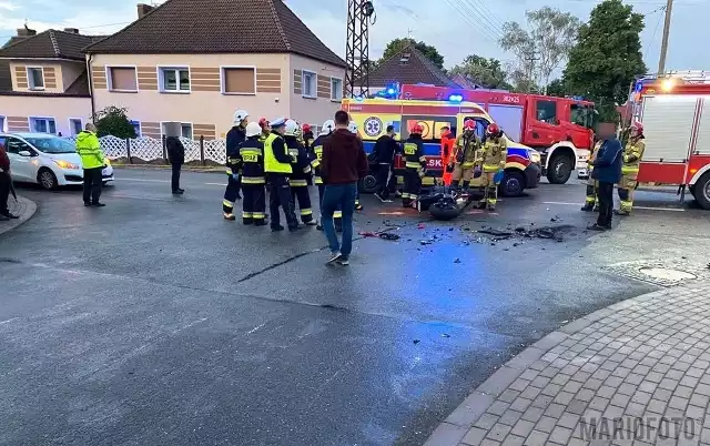 Zderzenie motocykla z samochodem w Opolu.