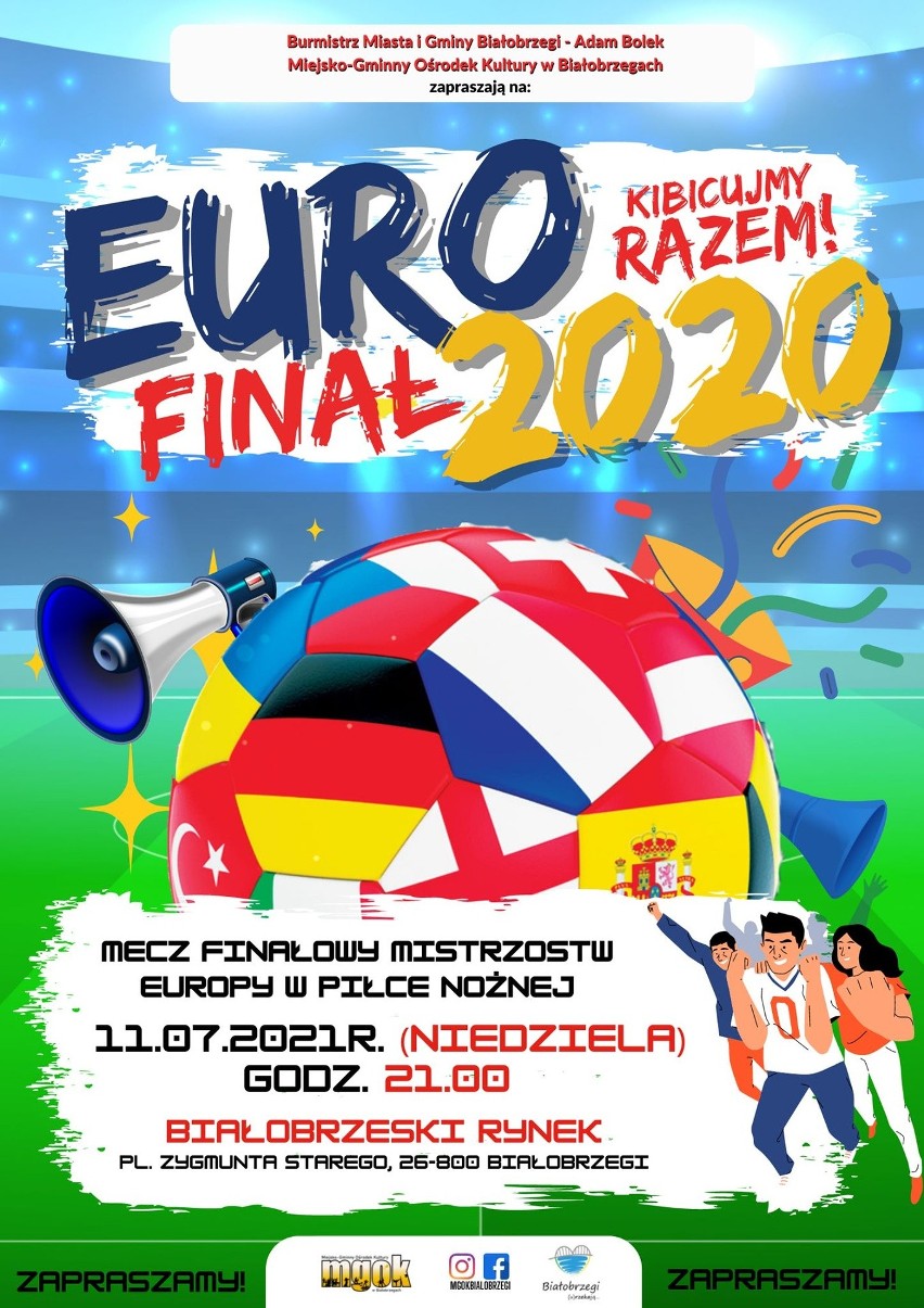 Strefa kibca w Białobrzegach. Finałowy mecz Euro 2020 będzie można zobaczyć na wielkim ekranie w rynku