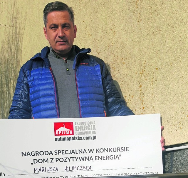 Mariusz KlimczykMariusz Klimczyk wygrał pompę ciepła firmy Optima. Nagroda została zainstalowana w jego domu jesienią 2016 roku.