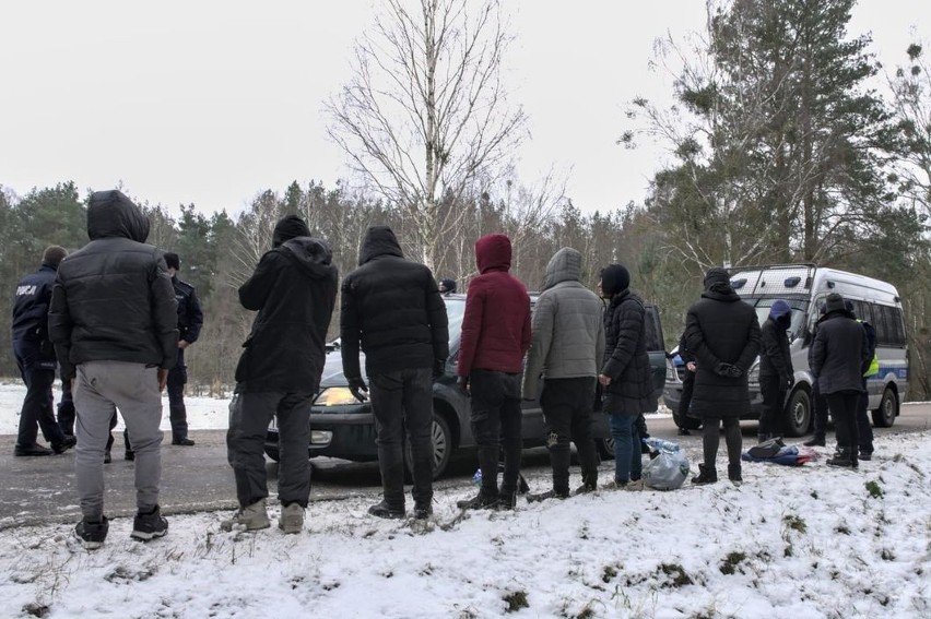 Treszczotki. Kurier z Ukrainy przewoził 9 nielegalnych migrantów z Iraku. Został zatrzymany po policyjnym pościgu [ZDJĘCIA]