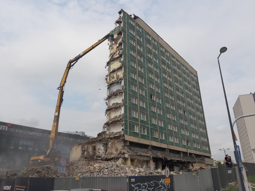 Rozbiórka hotelu Silesia w Katowicach. 20 sierpnia 2019