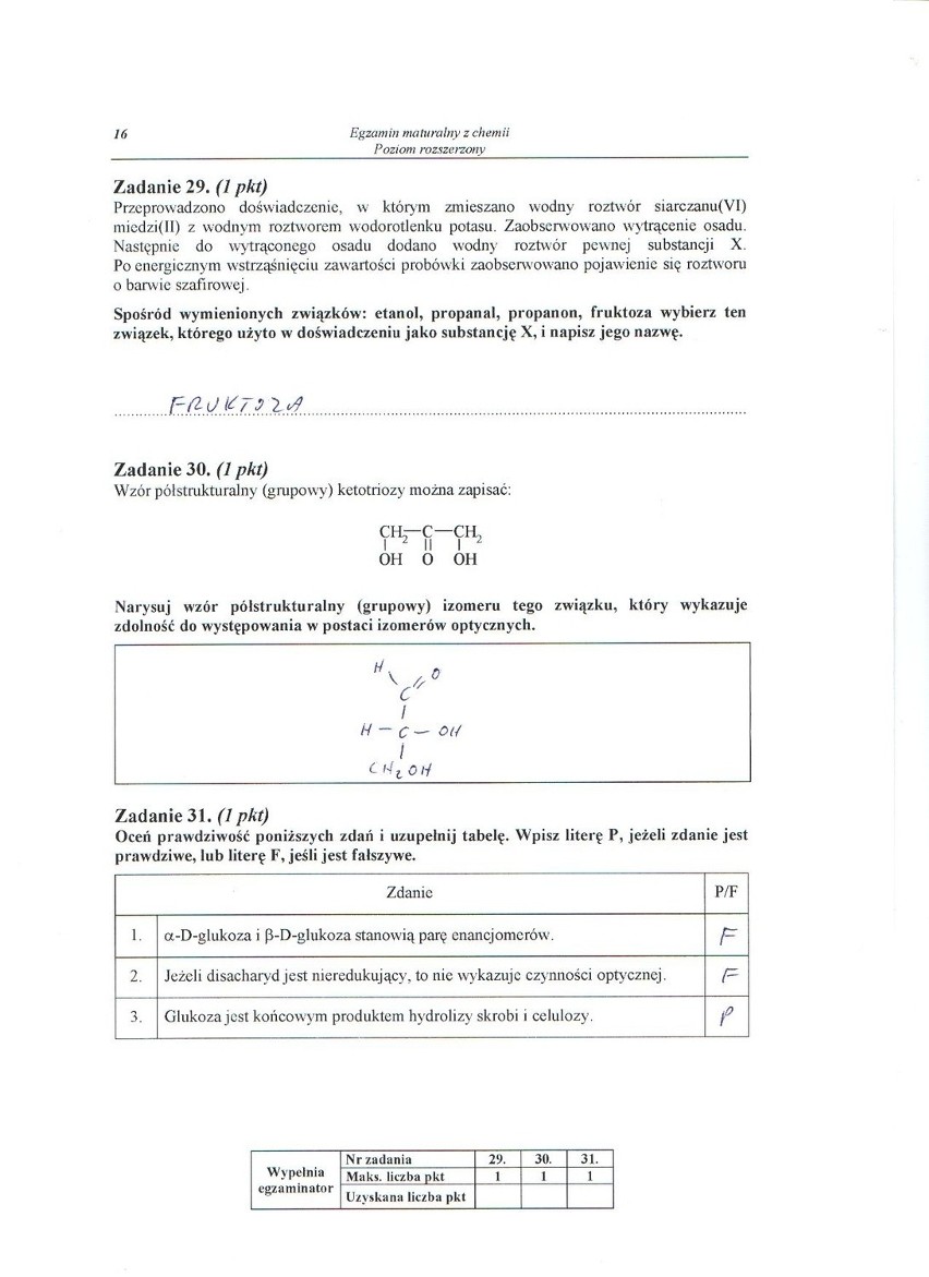 MATURA 2013. Chemia - poziom rozszerzony [ARKUSZE, ODPOWIEDZI, KLUCZ CKE]