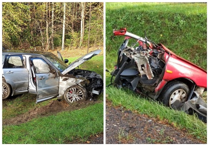 Wypadek na DK 66 w powiecie hajnowskim na trasie Kleszczele - Suchowolce w relacji strażaków [ZDJĘCIA]