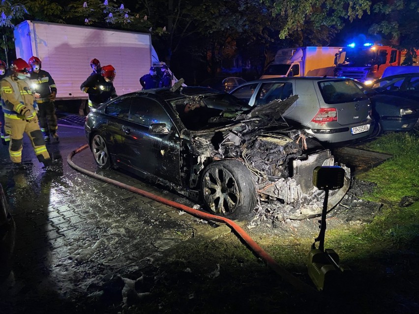 Pożar bmw w Opolu.