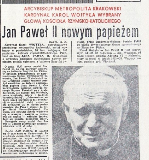 Polskie gazety dość oszczędnie relacjonowały wybór Karola...