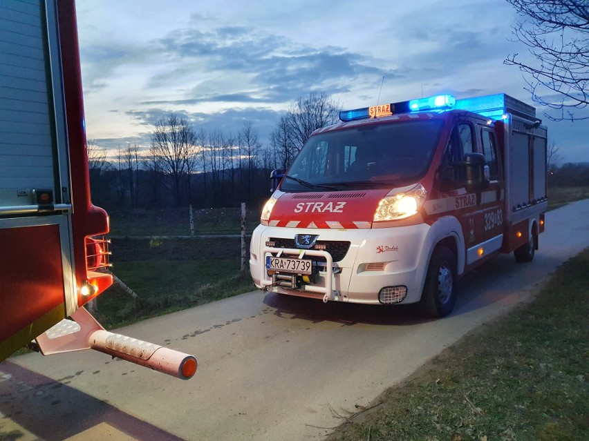 Strażacy z OSP Tenczynek w sobotni wieczór gasili pożar...