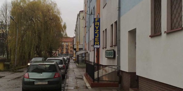 Salon fryzjerski w Koszalinie, w którym doszło do napadu.