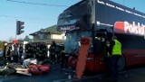 Jadowniki. Wypadek autobusu. Polski Bus hamował 1,5 s przed zderzeniem (wideo)