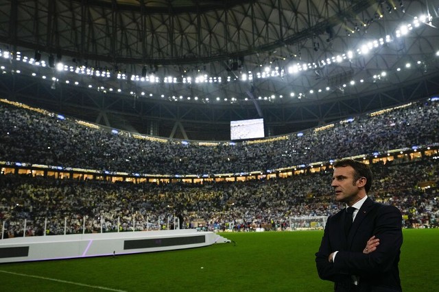 Prezydent Francji, Emmanuel Macron, na Stade de France