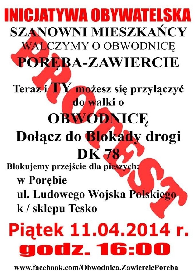 Protest w Porębie