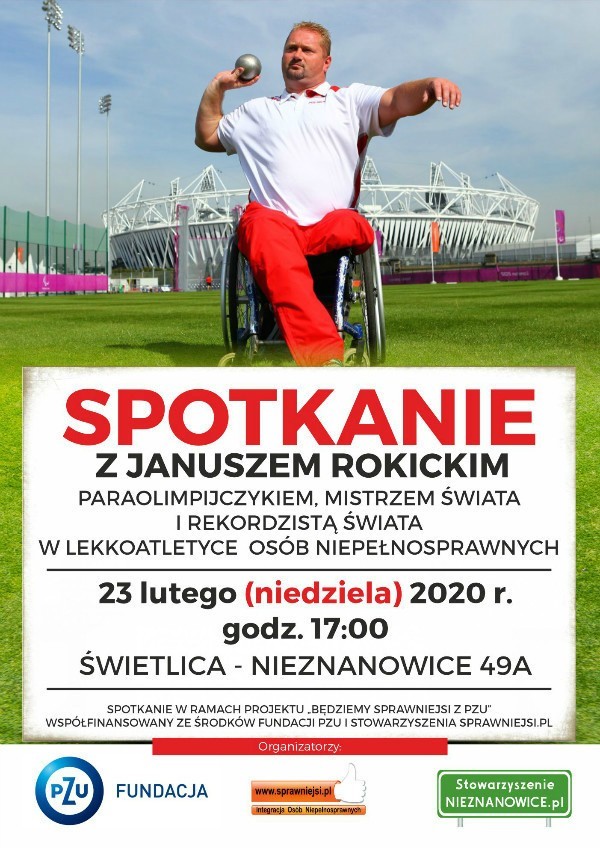 W niedzielę w świetlicy w Nieznanowicach spotkanie z paraolimpijczykiem Januszem Rokickim