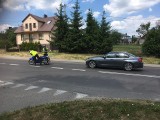 Wypadek w Sokółce na ulicy Białostockiej. Motocyklista zderzył się z rowerzystą i zablokował DK19 (zdjęcia)