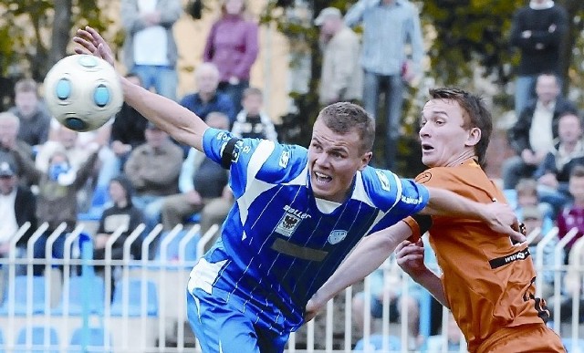 Michał Ilków-Gołąb (z lewej) był w sobotę wyróżniającym się zawodnikiem GKP