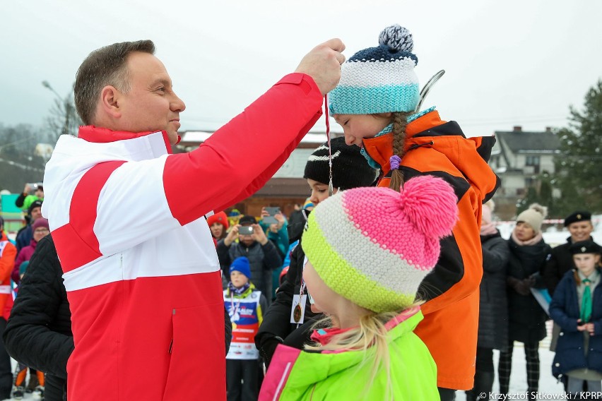 Rabka-Zdrój. Prezydent Andrzej Duda rozdawał nagrody narciarzom [ZDJĘCIA]