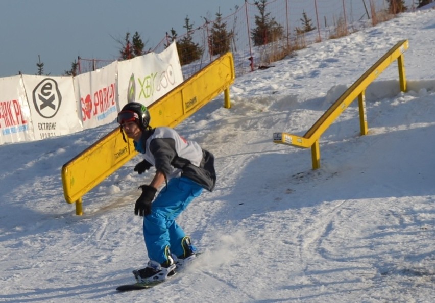 Zawody snowboardowe na Górce Środulskiej