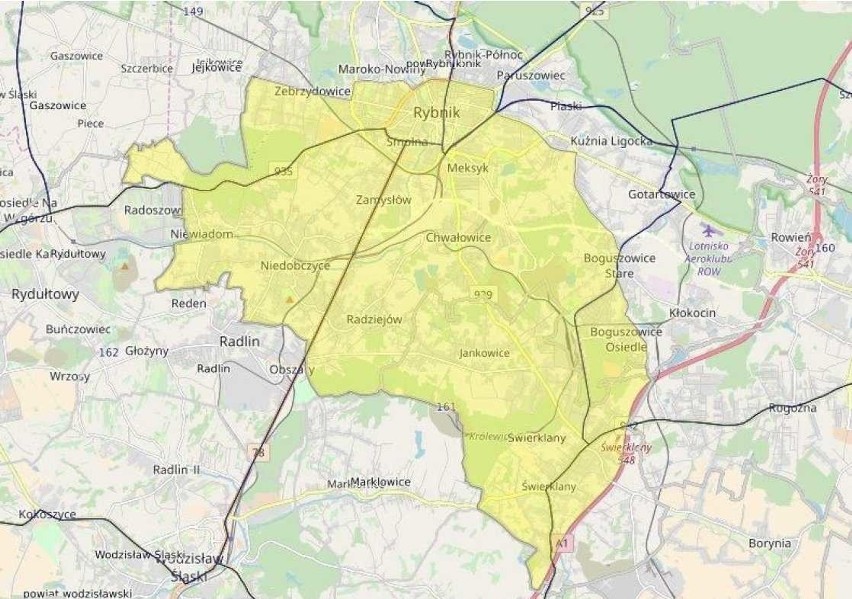 Mapa zagrożonego obszaru zgnilcem amerykańskim