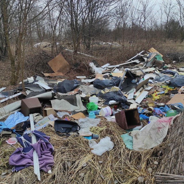 Dzikie składowisko odpadów na obwodnicy Szprotawy