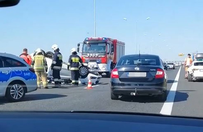Wypadek na autostradzie A4 w Gliwicach...
